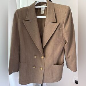 Fendi Women's Tan Double-Breasted Blazer sz 8